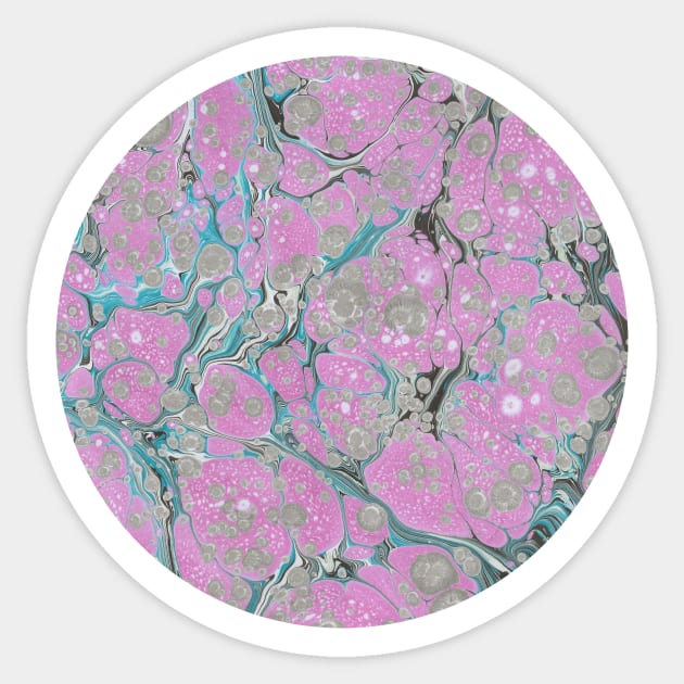 Marbled Paper Abstract: Soho 1969 Sticker by MarbleCloud